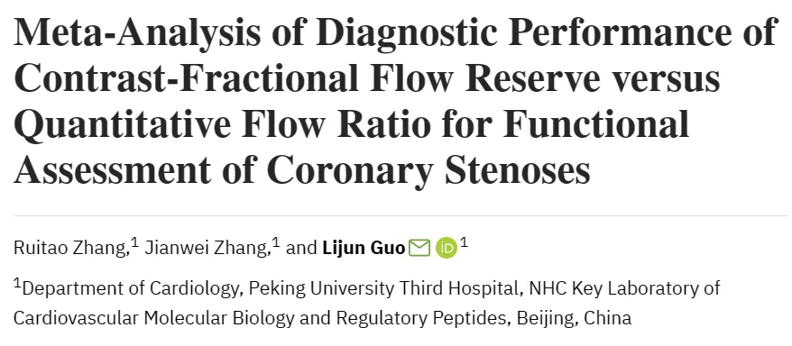 Meta-Analysis of Diagnostic Performance of Contrast-Fractional Flow Reserve versus Quantitative Flow Ratio for Functional Assessment of Coronary Stenoses
