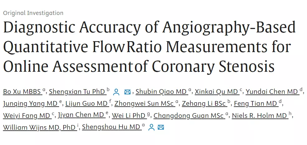 Diagnostic Accuracy of Angiography-Based Quantitative Flow Ratio Measurements for Online Assessment of Coronary Stenosis