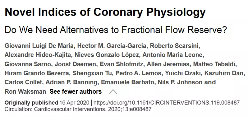 Novel Indices of Coronary Physiology
Do We Need Alternatives to Fractional Flow Reserve?
