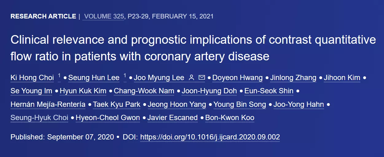 Clinical relevance and prognostic implications of contrast quantitative flow ratio in patients with coronary artery disease