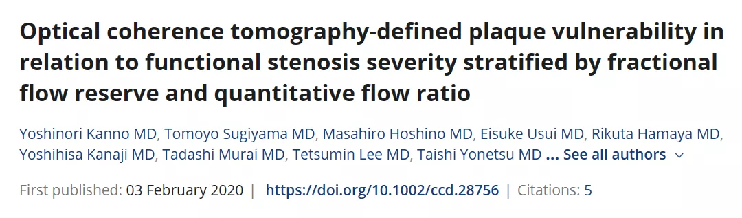 Optical coherence tomography-defined plaque vulnerability in relation to functional stenosis severity stratified by fractional flow reserve and quantitative flow ratio