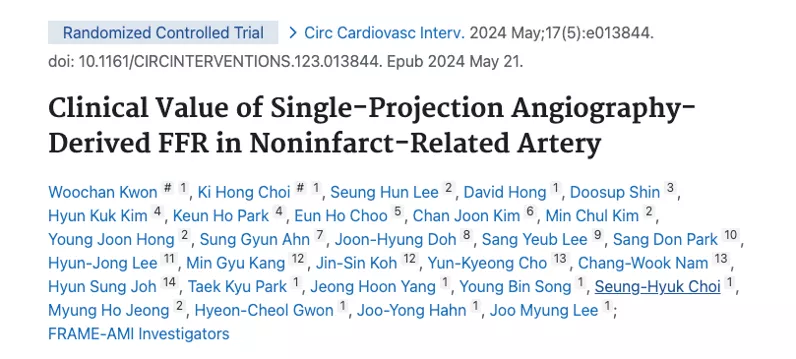 Clinical Value of Single-Projection Angiography-Derived FFR in Noninfarct-Related Artery