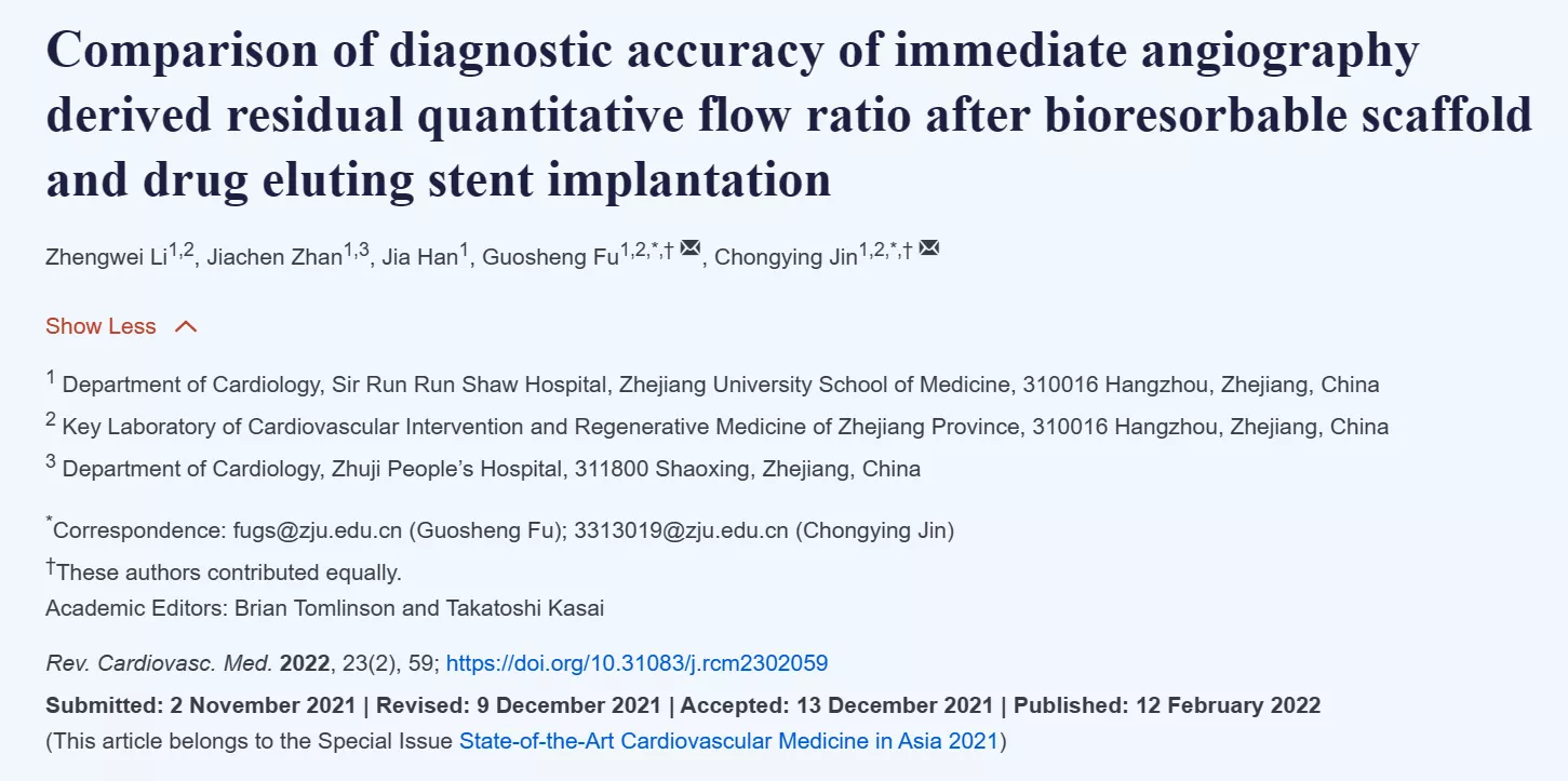Comparison of diagnostic accuracy of immediate angiography derived residual quantitative flow ratio after bioresorbable scaffold and drug eluting stent implantation