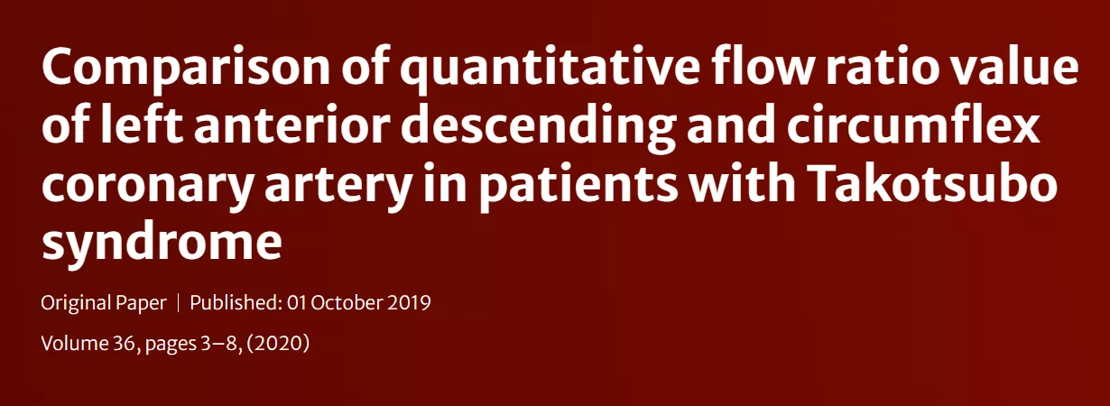 Comparison of quantitative flow ratio value of left anterior descending and circumflex coronary artery in patients with Takotsubo syndrome