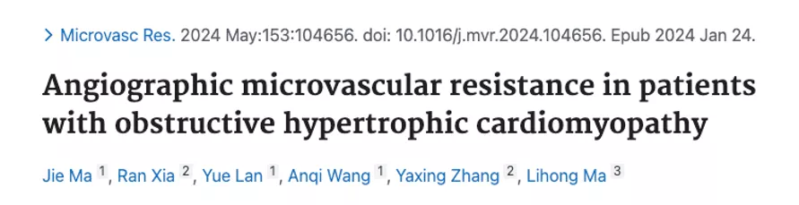 Angiographic microvascular resistance in patients with obstructive hypertrophic cardiomyopathy