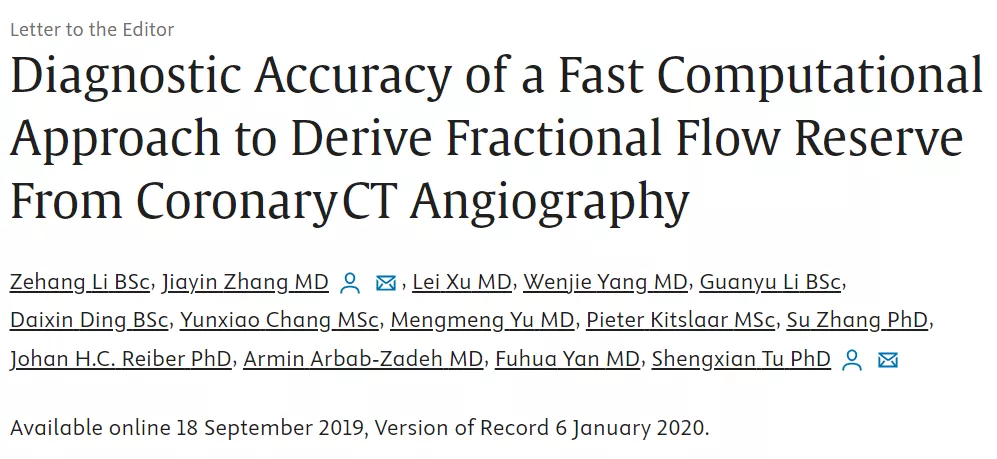 Diagnostic Accuracy of a Fast Computational Approach to Derive Fractional Flow Reserve From Coronary CT Angiography