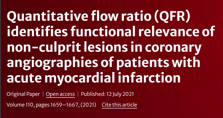 Quantitative flow ratio (QFR) identifies functional relevance of non-culprit lesions in coronary angiographies of patients with acute myocardial infarction