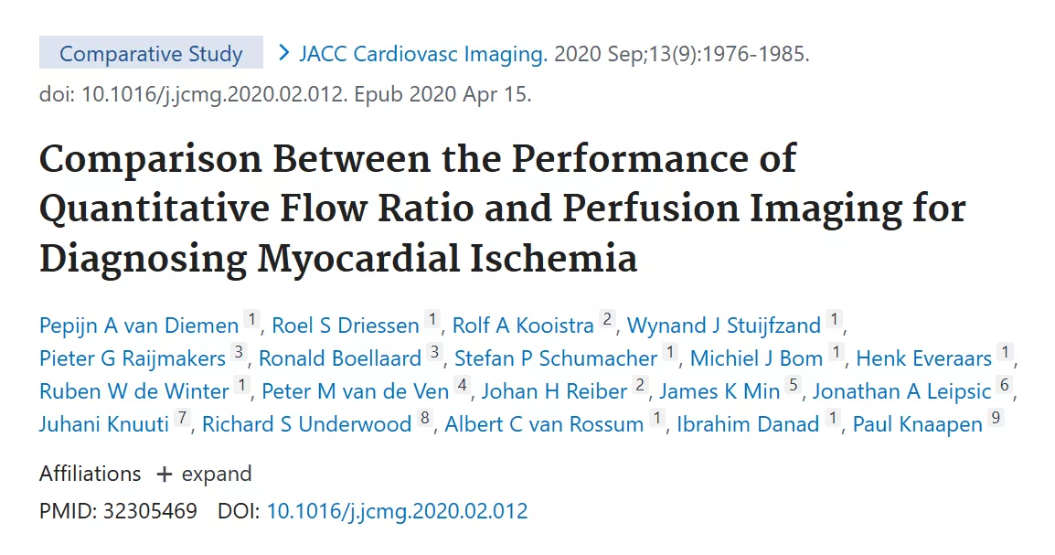 Comparison Between the Performance of Quantitative Flow Ratio and Perfusion Imaging for Diagnosing Myocardial Ischemia