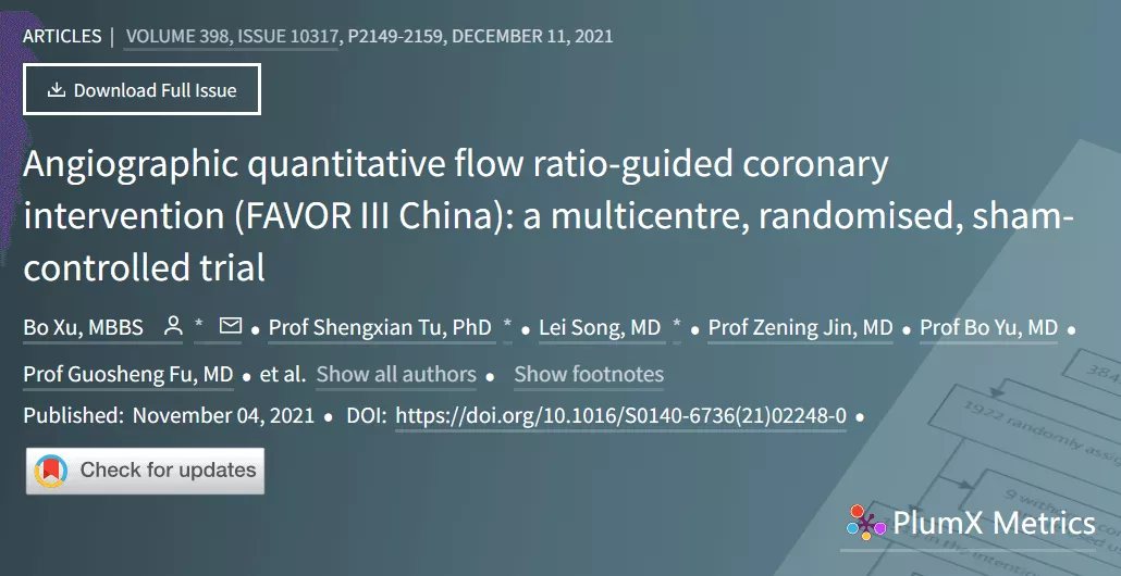 Angiographic quantitative flow ratio-guided coronary intervention (FAVOR III China): a multicentre, randomised, sham-controlled trial