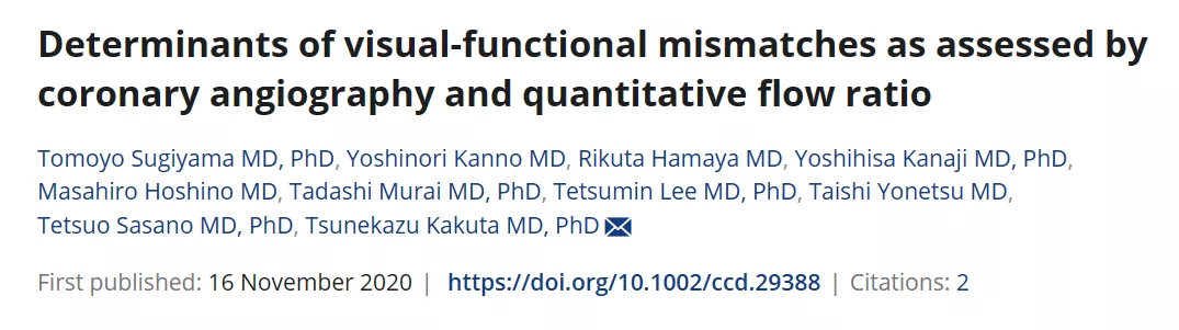 Determinants of visual-functional mismatches as assessed by coronary angiography and quantitative flow ratio